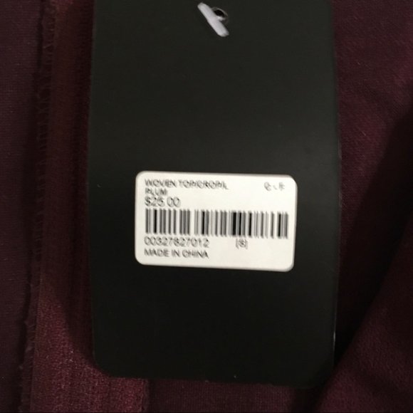 privy V Neck Long Sleeve Crop Top 70’s Style Plum Purple Orange Size Small - Picture 4 of 5